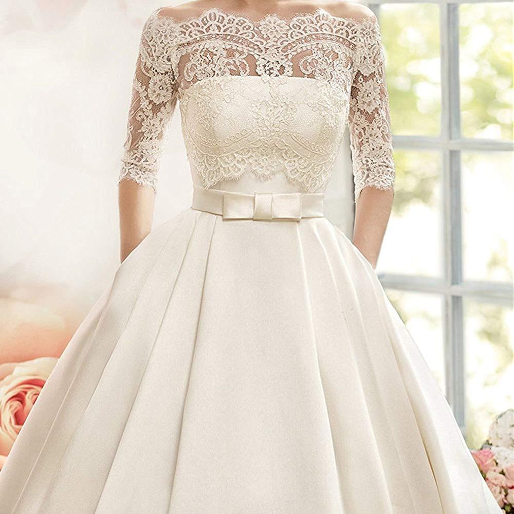 half lace half satin wedding dress Beach Wedding Dresses Two Piece Lace Crop  Lisposa