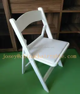 Silla plegable de resina acolchada para boda, asiento apilable, color blanco