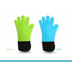 Guantes aislantes de algodón de silicona de grado alimenticio Cocina Hornear Cuatro colores Sólido Sthick Cómodo Prevenir quemaduras Horno de microondas