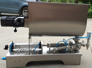 Grau alimentício chili sauce, molho de máquina de enchimento de hummus, semi automático máquina de enchimento de molho de tomate com funil de mistura - Product Image 4