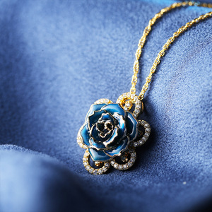 <span class=keywords><strong>Collana</strong></span> XP-RRN-1020 con Fiore Placcato <span class=keywords><strong>Oro</strong></span>, Rosa Vera - Product Image 3