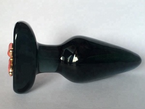 Enchufe Anal de cristal de alta calidad, tapón Anal de cristal negro de mariposa, herramientas sexuales - Product Image 5