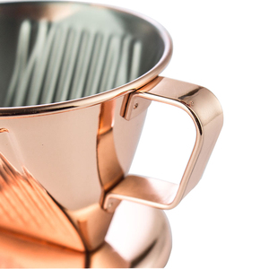 ชุดกรองกาแฟแบบดริปสแตนเลสสีโรสโกลด์ 3 รู พร้อมถ้วยกรอง - Product Image 3
