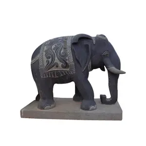 large outdoor natural stone marble elephant statue for garden decoration