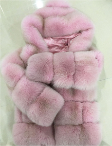 <span class=keywords><strong>Cappotto</strong></span> Invernale da Donna in <span class=keywords><strong>Pelliccia</strong></span> di <span class=keywords><strong>Volpe</strong></span> di Alta Qualità Rosa Antico - Product Image 2