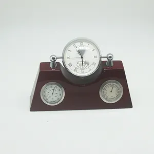 Wooden Weather Station Thermometer and Hygrometer Desk Clock