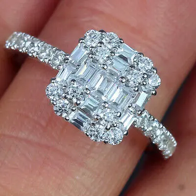 Gioielli anelli di fidanzamento anelli di cuore di nozze anelli di festa per ragazze regali taglio principessa 3.4 CT zircone bianco colore argento donne carine