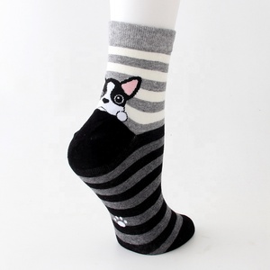 Ingrosso simpatico cane animale Jacquard calzini di cotone colorato <span class=keywords><strong>a</strong></span> <span class=keywords><strong>righe</strong></span> cartoni animati calzini per donne ragazze - Product Image 3