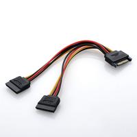 Cable divisor de alimentación SATA en Y, cable de alimentación SATA macho de 15 pines a doble hembra