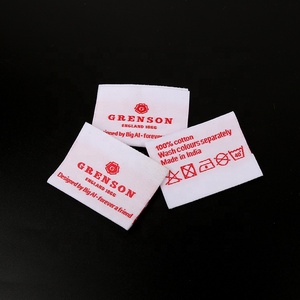 Centre Gấp Vải Tùy Chỉnh Dệt Rửa Hướng Dẫn Dệt Satin Trở Lại Cổ Nhãn Và Tag Cho Trẻ Em Quần Áo - Product Image 1