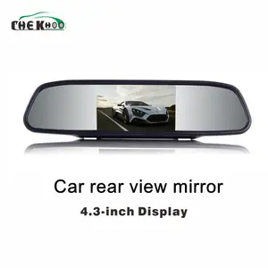 หน้าจอสำหรับรถยนต์ขนาด4.3นิ้ว,หน้าจอสำหรับกล้องมองหลังรถยนต์กล้องมองหลัง TFT LCD กระจกมองหลังสี HD กระจกมองหลัง4.3นิ้ว Usb