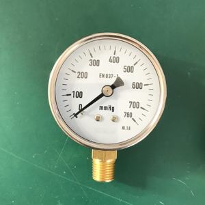 공장 가격 YZ63A 2.5 "크롬도금 케이스 MmHg 63mm 하단 연결 진공 압력 게이지 - Product Image 2