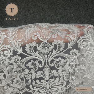 Bộ Sưu Tập Vải Ren Lưới Thêu Hình Lá Sequin Cao Cấp Dành Cho Váy Vải - Product Image 5