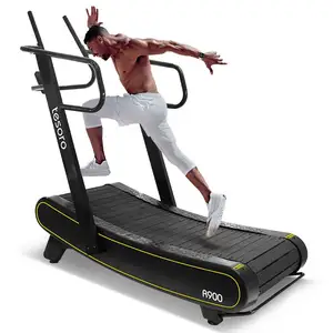 Pelari Udara Treadmill Melengkung Non Bermotor, Alat Treadmill untuk Sprint Gym, Treadmill Fitness Berlari