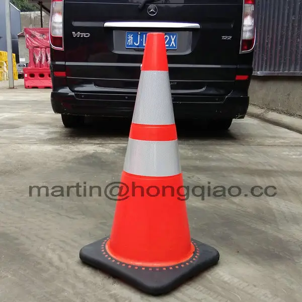 28" 7lbs Black Base Unbreakable PVC Road Traffic Safety Cone traffic cone insertion