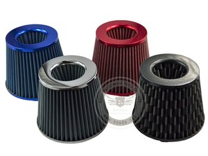 JDM Corto Ram/Turbo/Flujo <span class=keywords><strong>de</strong></span> Aire Frío Filtro <span class=keywords><strong>de</strong></span> Admisión, Rojo/Azul/Plata/Fibra <span class=keywords><strong>de</strong></span> Carbono Filtro <span class=keywords><strong>de</strong></span> Aire con Abrazadera - Product Image 1