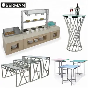 Grosir Furnitur Restoran Desain Modern Meja Prasmanan Mewah Papan Samping untuk Acara Pernikahan