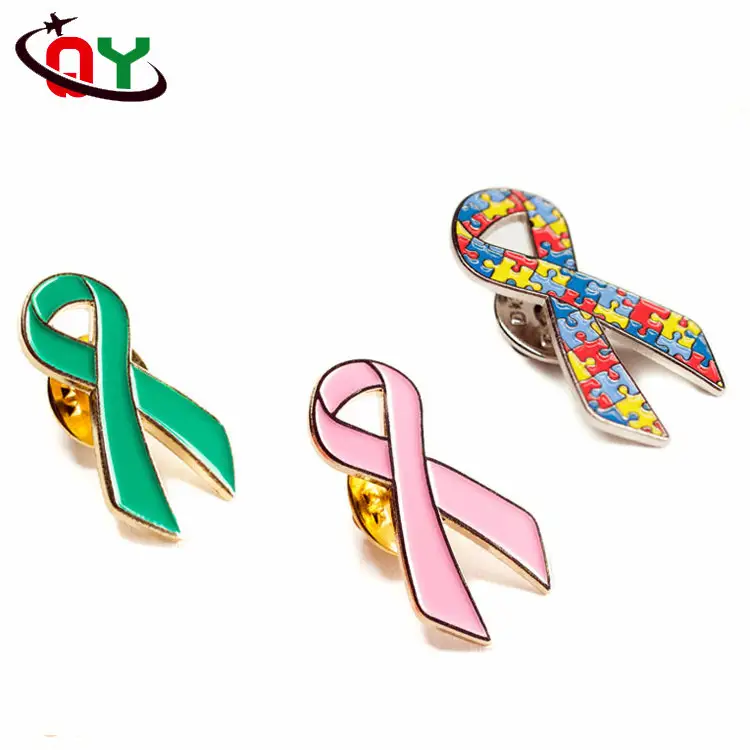 Wholesale Nurse Golden Diamond Lapel Pin Breast Cancer Awareness Pins