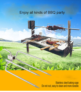 <span class=keywords><strong>Accessoires</strong></span> de barbecue durables en acier chromé de qualité alimentaire, résistants à la chaleur, fourchettes à viande pour rôtissoire, pour grillades au charbon de bois en extérieur - Product Image 3
