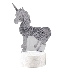 Tocco di colore 3d <span class=keywords><strong>Lampada</strong></span> Illusion Ha Condotto La Luce di Notte del USB <span class=keywords><strong>Lampada</strong></span> Da Tavolo per I Bambini Del Bambino Scherza il Regalo Camera Da Letto Comodino Cavallo Unicorno - Product Image 6