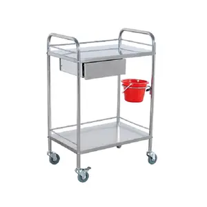 Price For High Quality Hot Luxurious Hospital Ward SS Patient Treatment Dressing Trolley Cart Medical Equipment