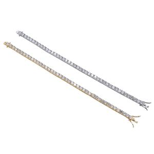 Venta al por mayor plateado 3 4 5 6mm falso diamante tenis cadena pulsera en latón - Product Image 3