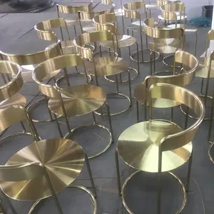 स्टेनलेस स्टील फर्नीचर उच्च हाकी सोने के रंग स्टेनलेस स्टील रेस्तरां कुर्सी