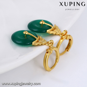 22324 xuping Jewelry Vintage Gold Plated <strong>Jade</strong> <strong>Earring</strong> - Product Image 3
