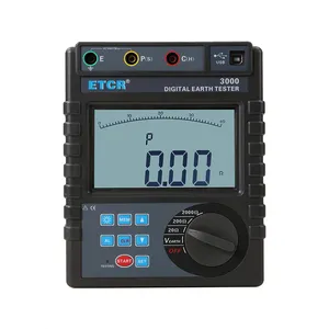 Hot Alta Precisão 4 Pólos Digital Earth Tester Resistência Com Min Resolução 0.01ohm Terminal Portátil Medidor de Resistência Do Solo