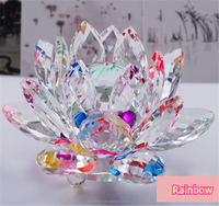 Vente d'usine, décoration de mariage élégante, lampe en cristal de lotus colorée