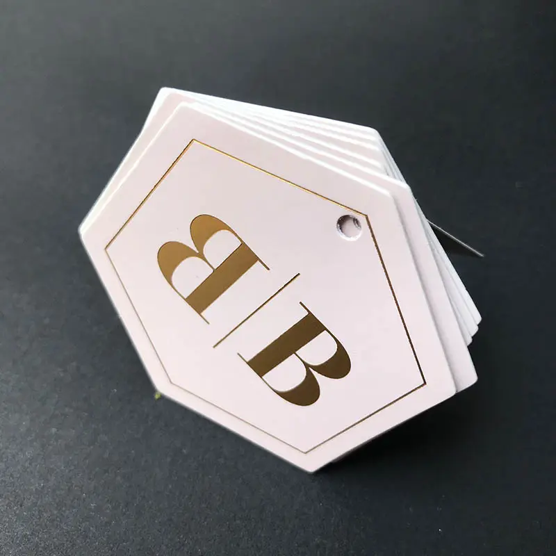 Commercio all'ingrosso su ordinazione della stagnola di oro dei monili mostra cards con logo