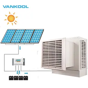 Vankool wall window mounted solar evaporative coolers 12v 24v DC type rechargeable evaporative air cooler humidifier