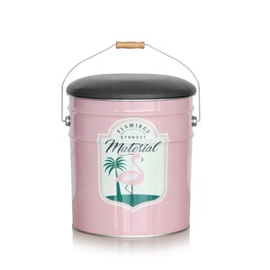 Colorful <strong>Pink</strong> Portable Metal Storage <strong>Stool</strong> With Printing - Product Image 1