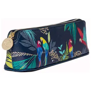 Custom Free Sample Provide Fashion quality PU all-over printing zipper case slim custom designer pencil cases