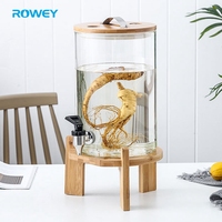 Dispensador de bebidas de zumo de miel, frasco de vidrio sellado con grifo, 11l