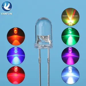 Penuh warna lambat flash 2-pin putaran 5mm 3mm rgb led diode pencahayaan