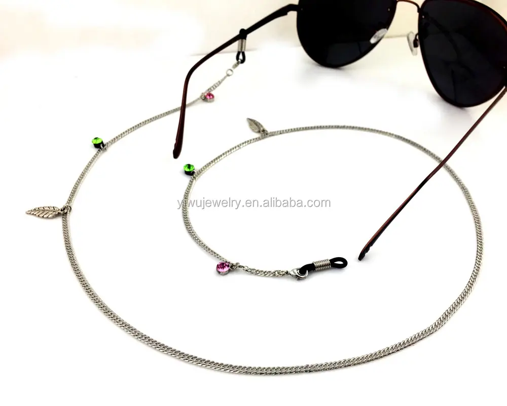 GL188 chaîne en argent d'origine lunettes bijoux conceptions <span class=keywords><strong>strass</strong></span> réglable lunettes de sport bracelet