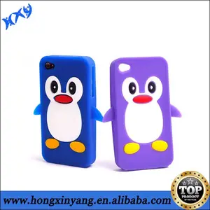 New mignon série penguin, pour iphone 4 4s cas couvrir la peau de silicone