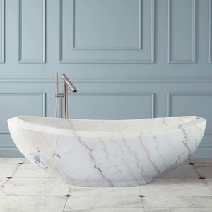 <span class=keywords><strong>Baignoire</strong></span> autoportante en <span class=keywords><strong>marbre</strong></span> <span class=keywords><strong>noir</strong></span>, pierre naturelle sculptée moderne - Product Image 6