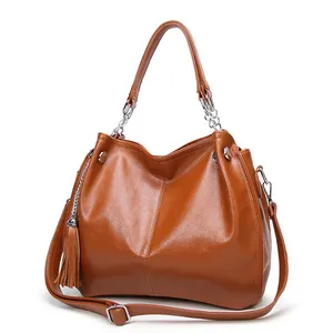 Stylish fashion women shoulder bags elegant pu leather multi color tassel tote bag girls trendy handbag for shopping