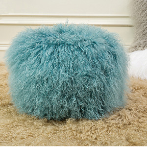 Housses de siège <span class=keywords><strong>en</strong></span> fourrure de peau de mouton tibétaine, couvre-siège pour chaises usb, couleur bleu marine - Product Image 3
