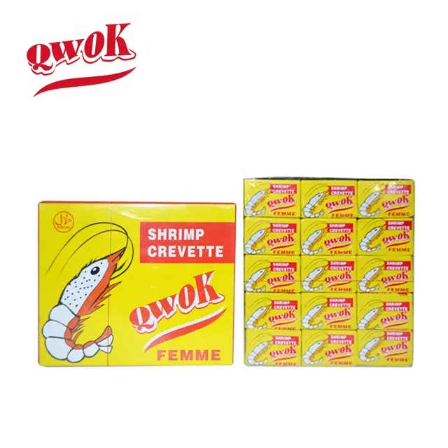 Qwok Mix Gia Vị Cubes 10G Halal Crevette Tôm Hương Vị Bouillon Cubes