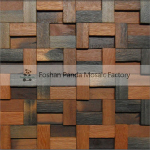 Carrelage mural en bois rustique, mosaïque marron, pour chambre à coucher, haut de gamme, MC101208 - Product Image 3