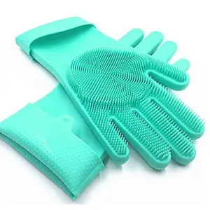 Hot Selling Umwelt freundliche hitze beständige Silikon wasch handschuhe mit Wash Scrub ber Magic Gloves