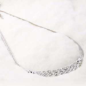 Teemi 18k plateado <span class=keywords><strong>platino</strong></span> de lujo de alta calidad de <span class=keywords><strong>rodio</strong></span> plateado plata de la joyería de cristal austriaco collar corto Garga - Product Image 3