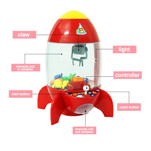 Simulador de Cohetes, Juguete Atrapa Peluches, Reloj <span class=keywords><strong>Despertador</strong></span> - Máquina de Atrapar Mini de Escritorio que Funciona con Monedas para Niños - Product Image 6