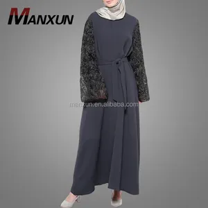 Серый Женская взрослая возрастная группа мусульманских женщин длинное платье абаи халат Исламская одежда для леди