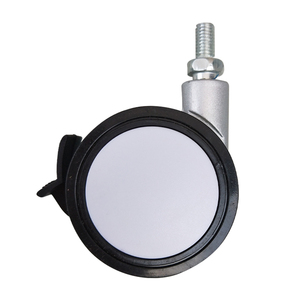 2 pouces Blanc Vis Filetée Roulette <span class=keywords><strong>Meubles</strong></span> Avec Frein - Product Image 2