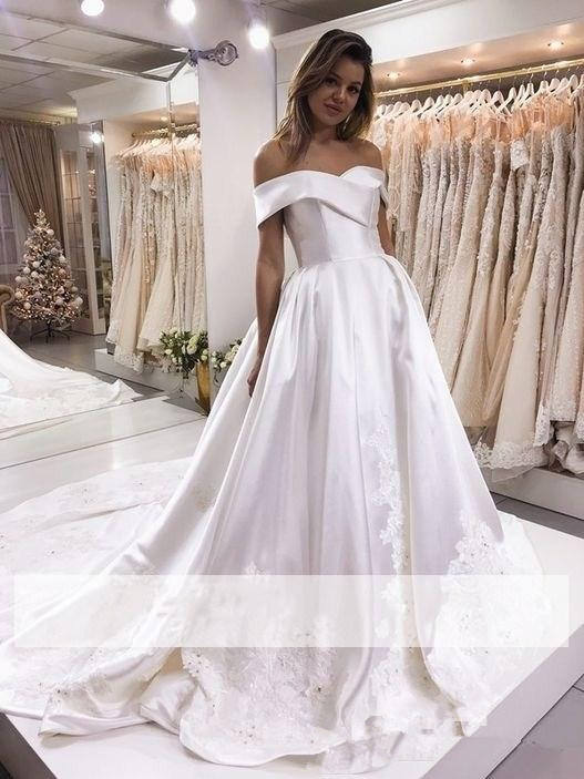 elegant wedding dresses satin