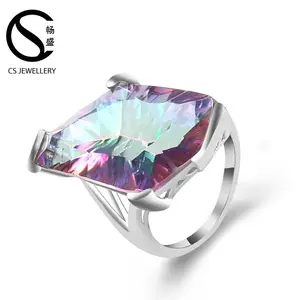 wholesale big sterling silver topaz stone ring designs for women